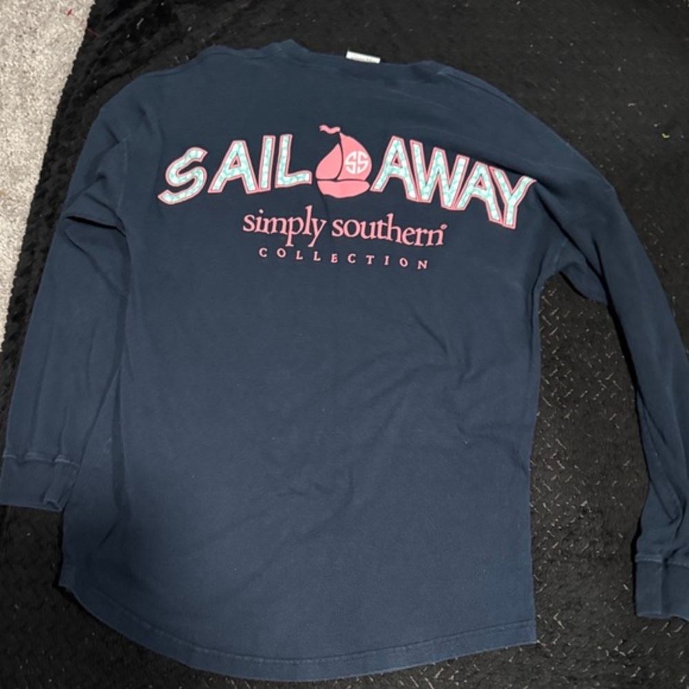 Simply Southern Navy and Pink Sail Away Shirt